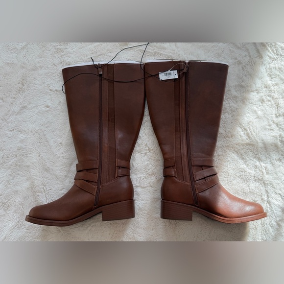 Torrid Brown Leather Wide Calf Knee-High Boots - Picture 6 of 8